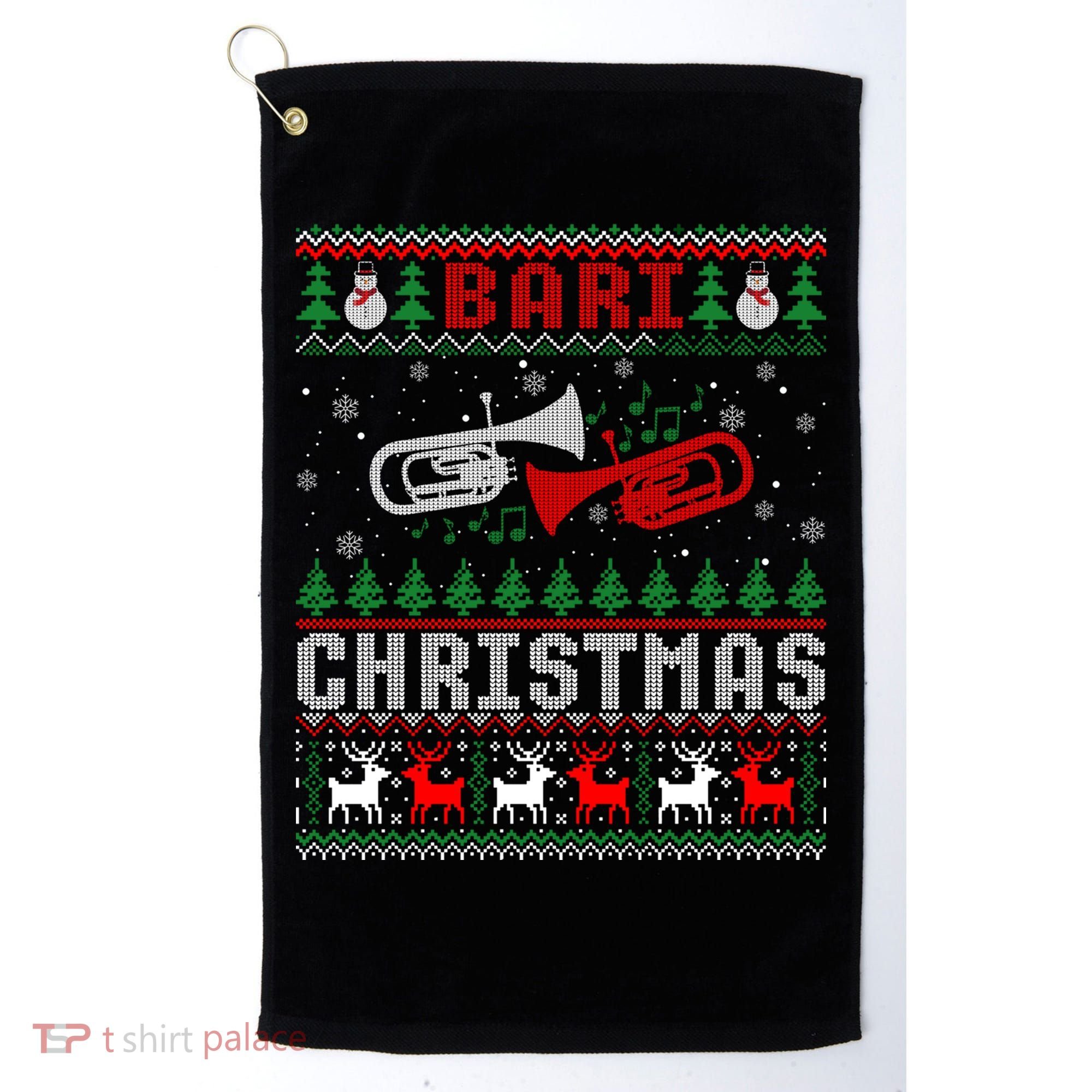 Christmas Bari Ugly Sweater Gift Baritone Lover Xmas Gift Cool Gift Golf Towel