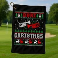 Christmas Bari Ugly Sweater Gift Baritone Lover Xmas Gift Cool Gift Golf Towel thumb 1