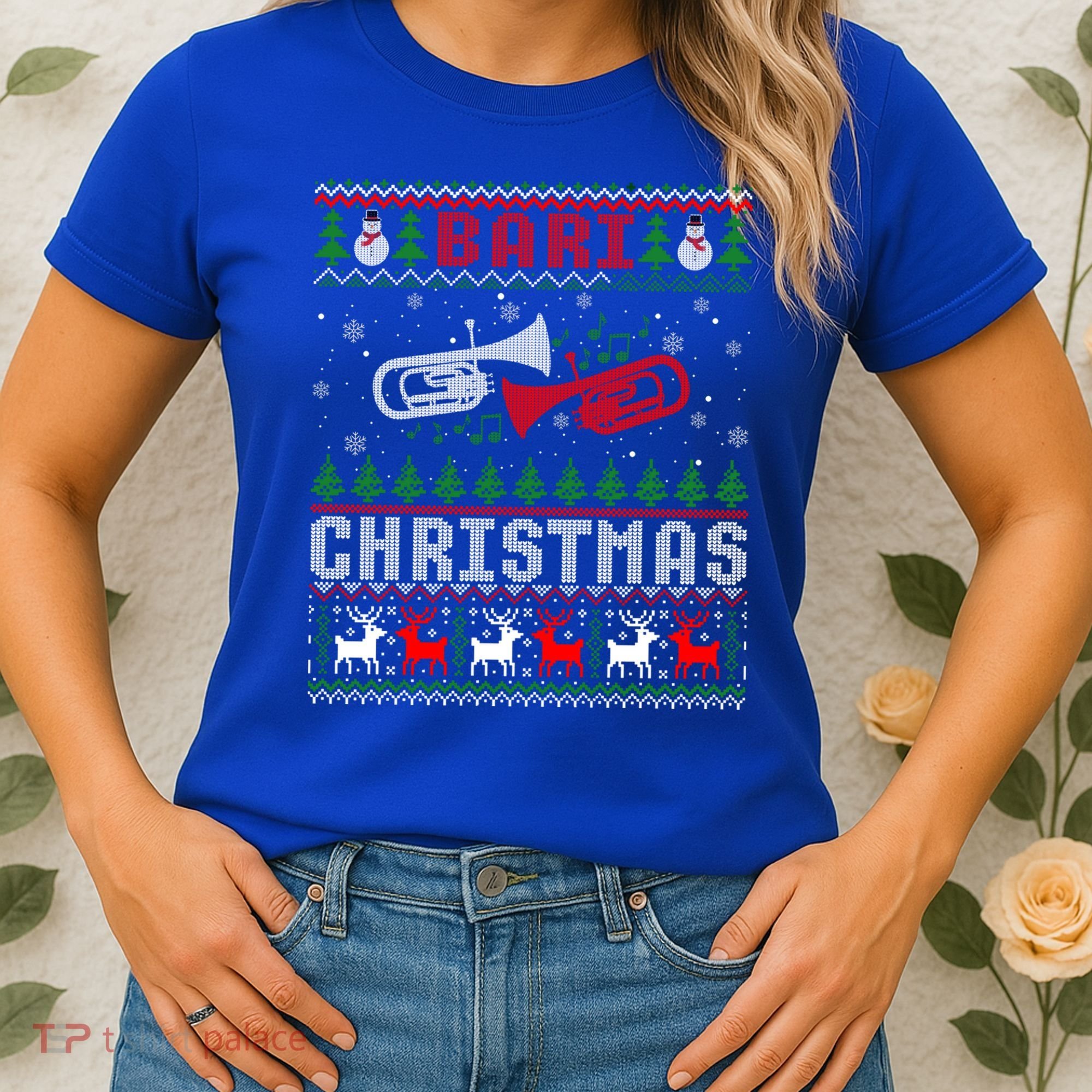 Christmas Bari Ugly Sweater Gift Baritone Lover Xmas Gift Cool Gift Women's T-Shirt