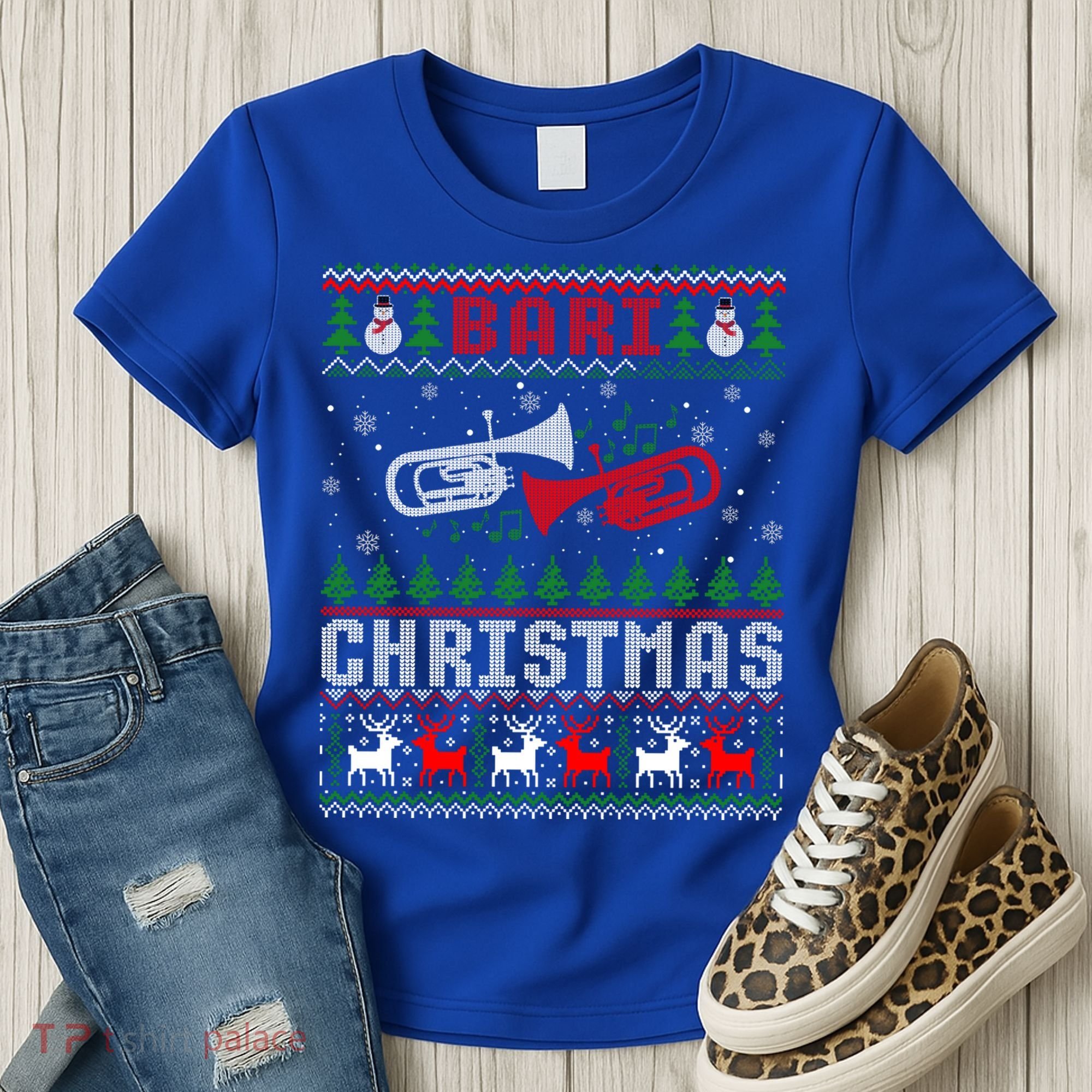 Christmas Bari Ugly Sweater Gift Baritone Lover Xmas Gift Cool Gift Women's T-Shirt
