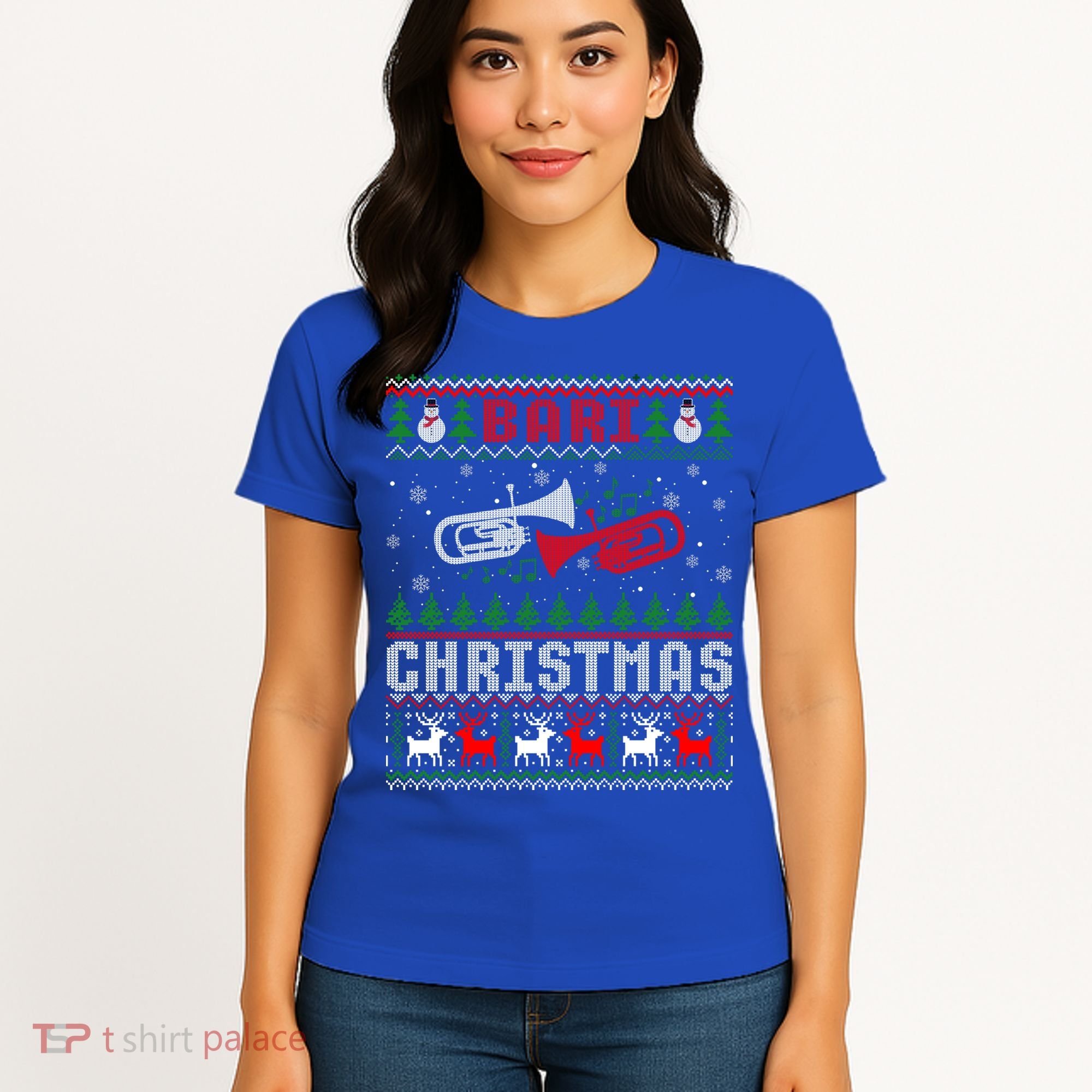 Christmas Bari Ugly Sweater Gift Baritone Lover Xmas Gift Cool Gift Women's T-Shirt
