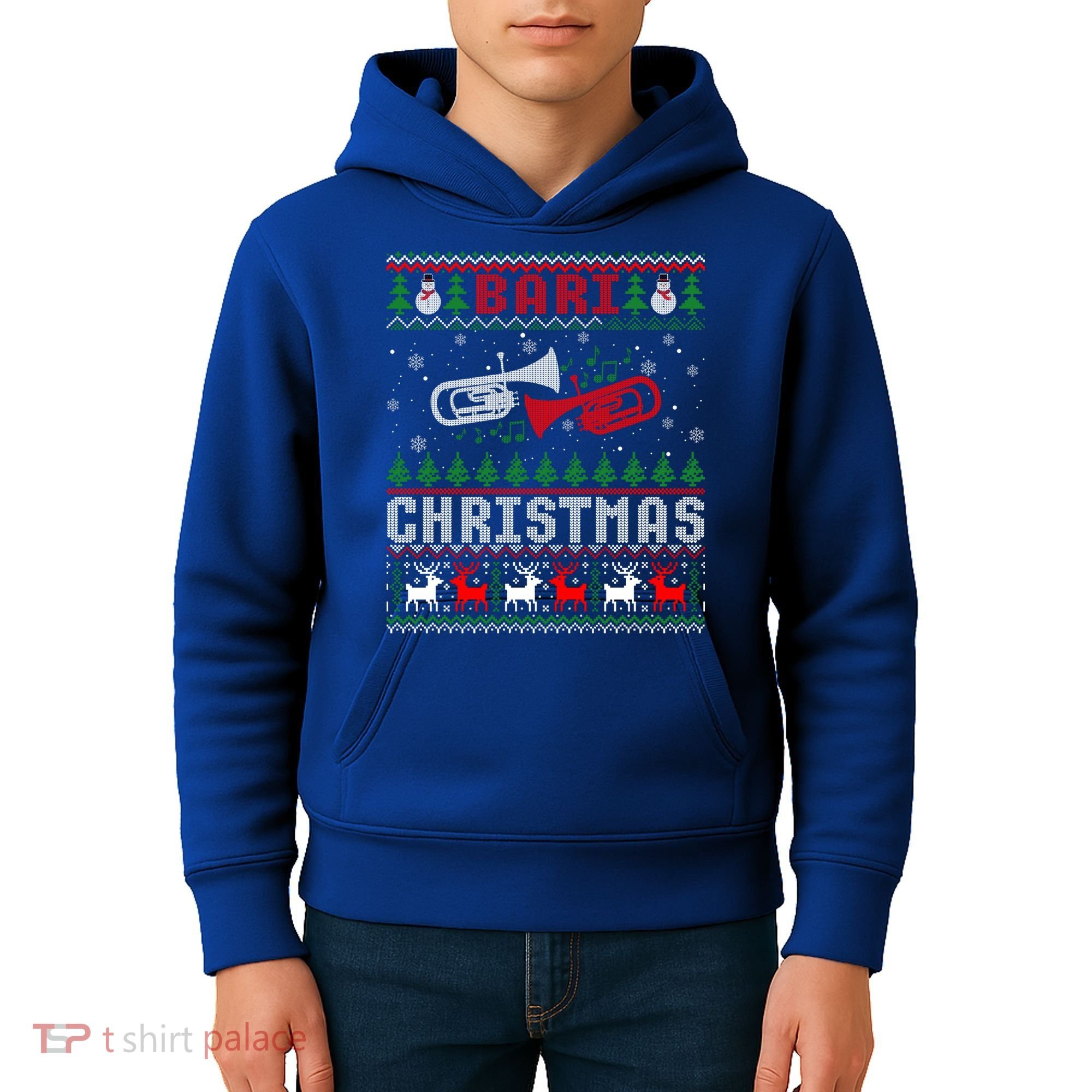 Christmas Bari Ugly Sweater Gift Baritone Lover Xmas Gift Cool Gift Kids Hoodie