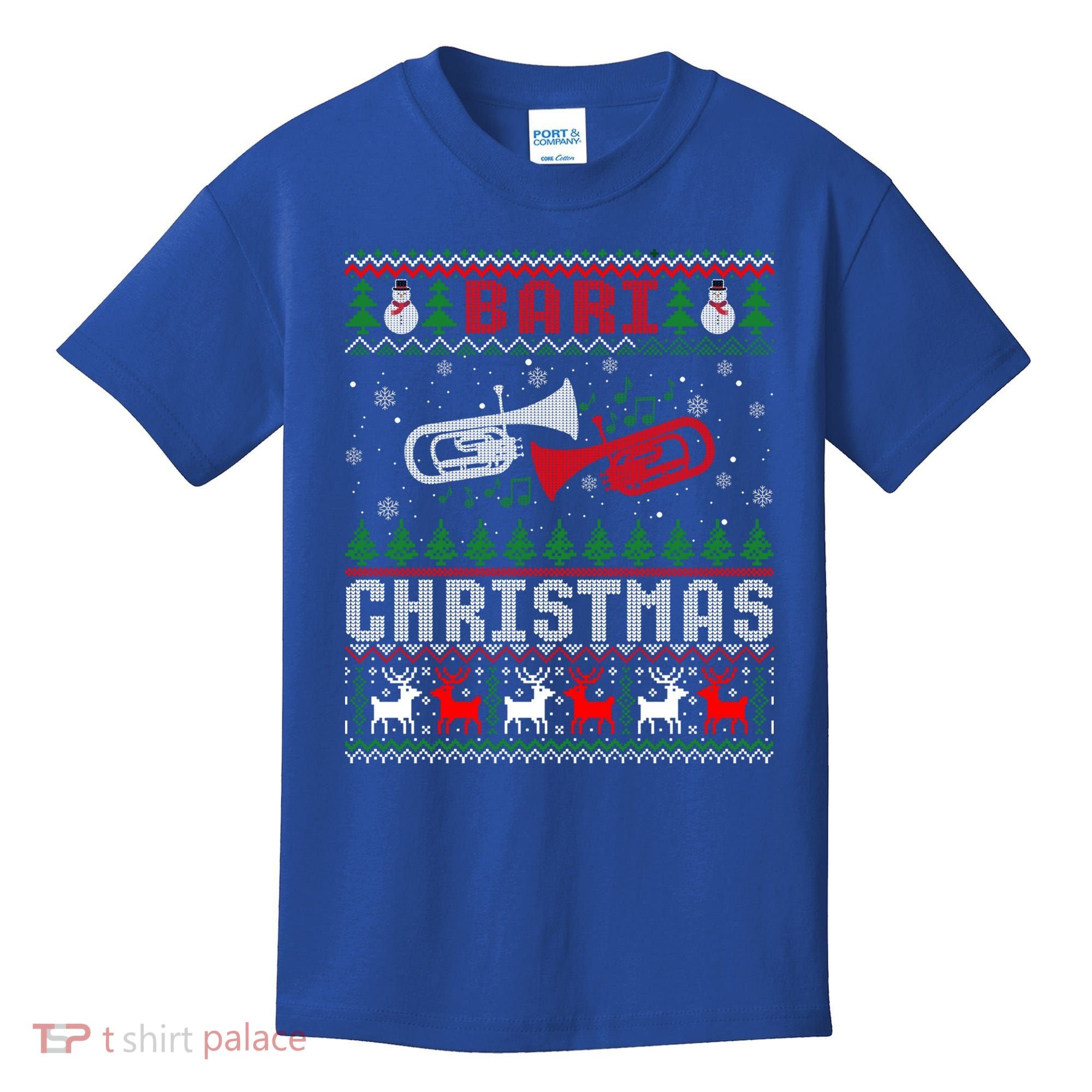 Christmas Bari Ugly Sweater Gift Baritone Lover Xmas Gift Cool Gift Kids T-Shirt