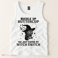 Cat Buckle Up Buttercup You Just Flipped My Witch Switch Tank Top thumb 2