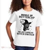 Cat Buckle Up Buttercup You Just Flipped My Witch Switch Kids T-Shirt thumb 2