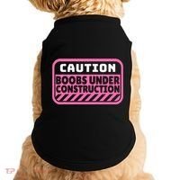 Caution Boobs Under Construction Cancer Doggie Tank thumb 0