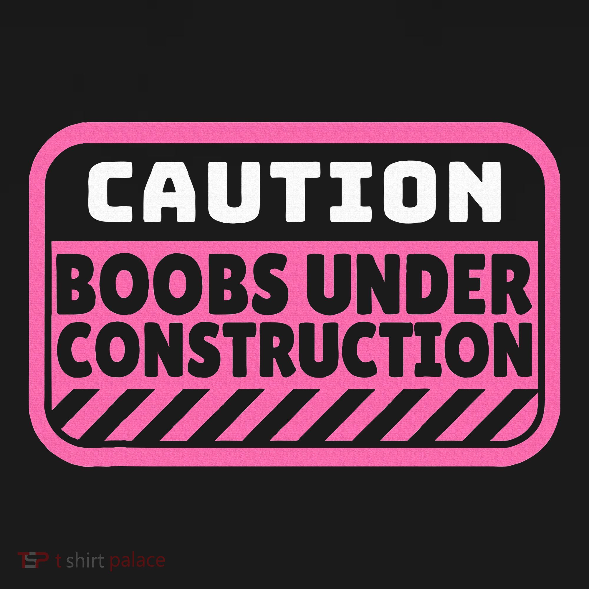 Caution Boobs Under Construction Cancer USA-Made Doggie Bandana