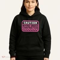 Caution Boobs Under Construction Cancer Hoodie thumb 5