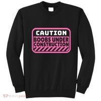 Caution Boobs Under Construction Cancer Sweatshirt thumb 0
