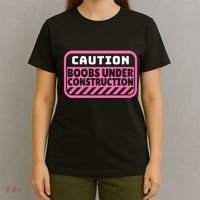 Caution Boobs Under Construction Cancer T-Shirt thumb 4