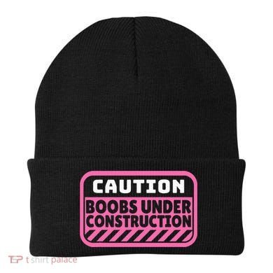 Caution Boobs Under Construction Cancer Beanie