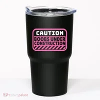 Caution Boobs Under Construction Cancer Tumbler thumb 0