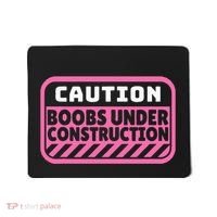 Caution Boobs Under Construction Cancer Mousepad thumb 0