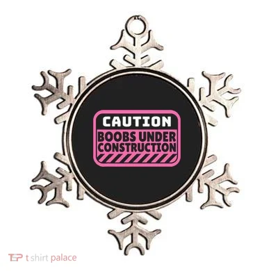 Caution Boobs Under Construction Cancer Ornament