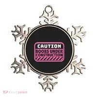 Caution Boobs Under Construction Cancer Ornament thumb 0