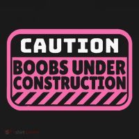 Caution Boobs Under Construction Cancer Ornament thumb 1