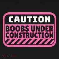 Caution Boobs Under Construction Cancer Ornament thumb 1