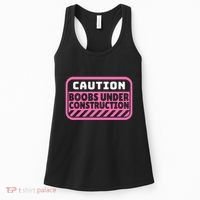 Caution Boobs Under Construction Cancer Women's Tank Top thumb 0