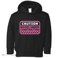 Caution Boobs Under Construction Cancer Toddler Hoodie thumb 0