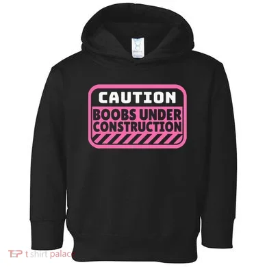 Caution Boobs Under Construction Cancer Toddler Hoodie