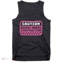 Caution Boobs Under Construction Cancer Tank Top thumb 0
