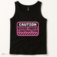 Caution Boobs Under Construction Cancer Tank Top thumb 2
