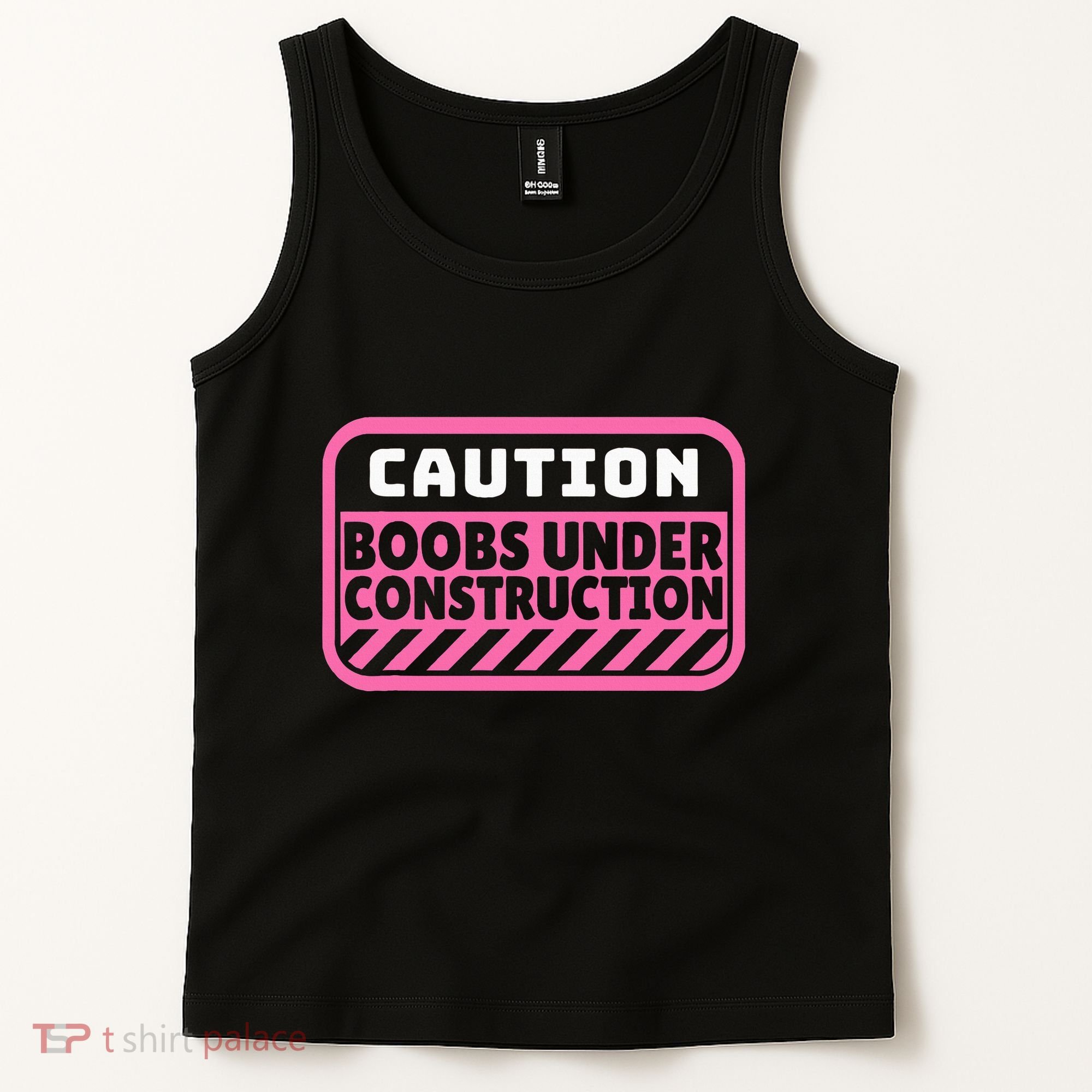 Caution Boobs Under Construction Cancer Tank Top
