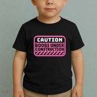 Caution Boobs Under Construction Cancer Toddler T-Shirt thumb 2