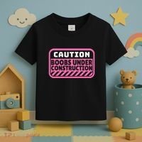 Caution Boobs Under Construction Cancer Toddler T-Shirt thumb 3