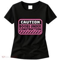 Caution Boobs Under Construction Cancer Women's T-Shirt thumb 0