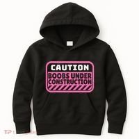 Caution Boobs Under Construction Cancer Kids Hoodie thumb 0
