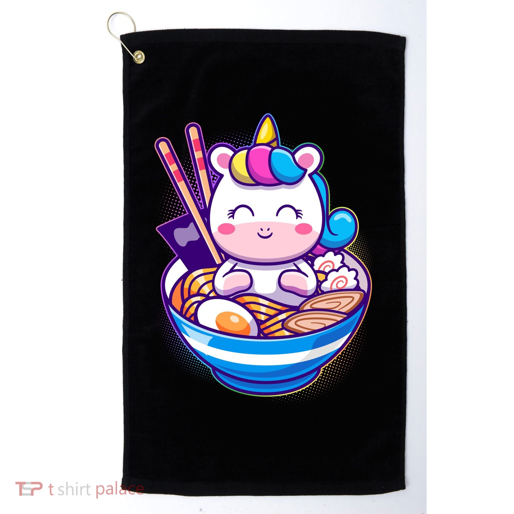 Cute Baby Unicorn Ramen Bowl Golf Towel