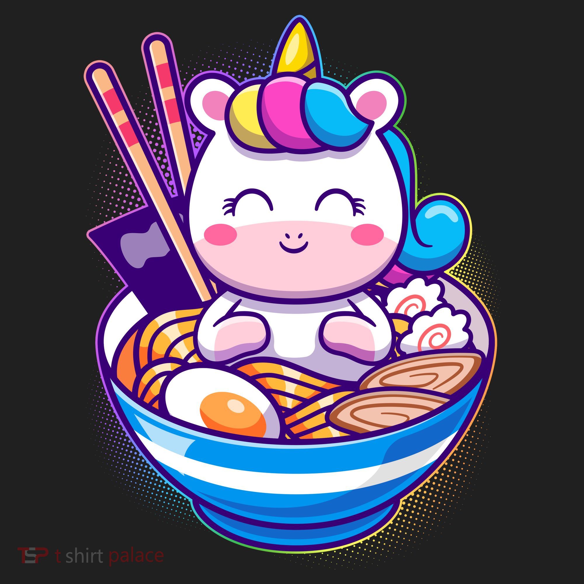 Cute Baby Unicorn Ramen Bowl Golf Towel