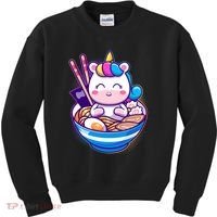 Cute Baby Unicorn Ramen Bowl Kids Sweatshirt thumb 0