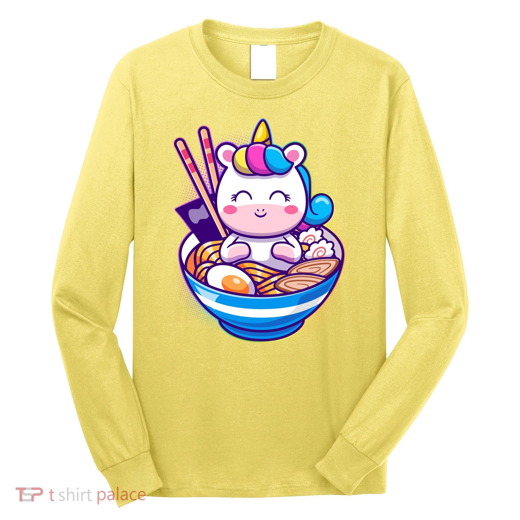 Cute Baby Unicorn Ramen Bowl Long Sleeve Shirt