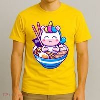 Cute Baby Unicorn Ramen Bowl T-Shirt thumb 3