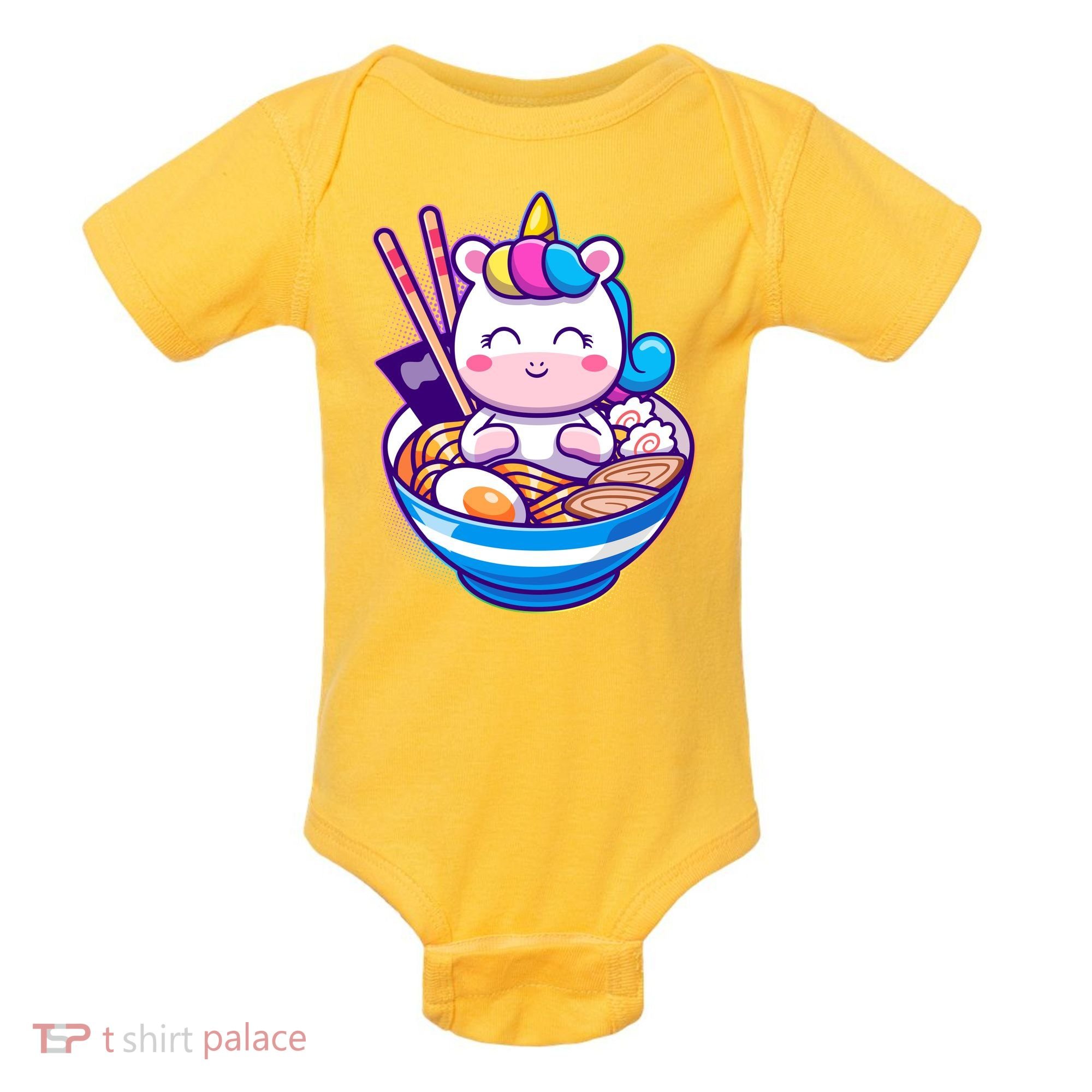 Cute Baby Unicorn Ramen Bowl Baby Bodysuit