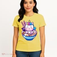 Cute Baby Unicorn Ramen Bowl Women's T-Shirt thumb 4