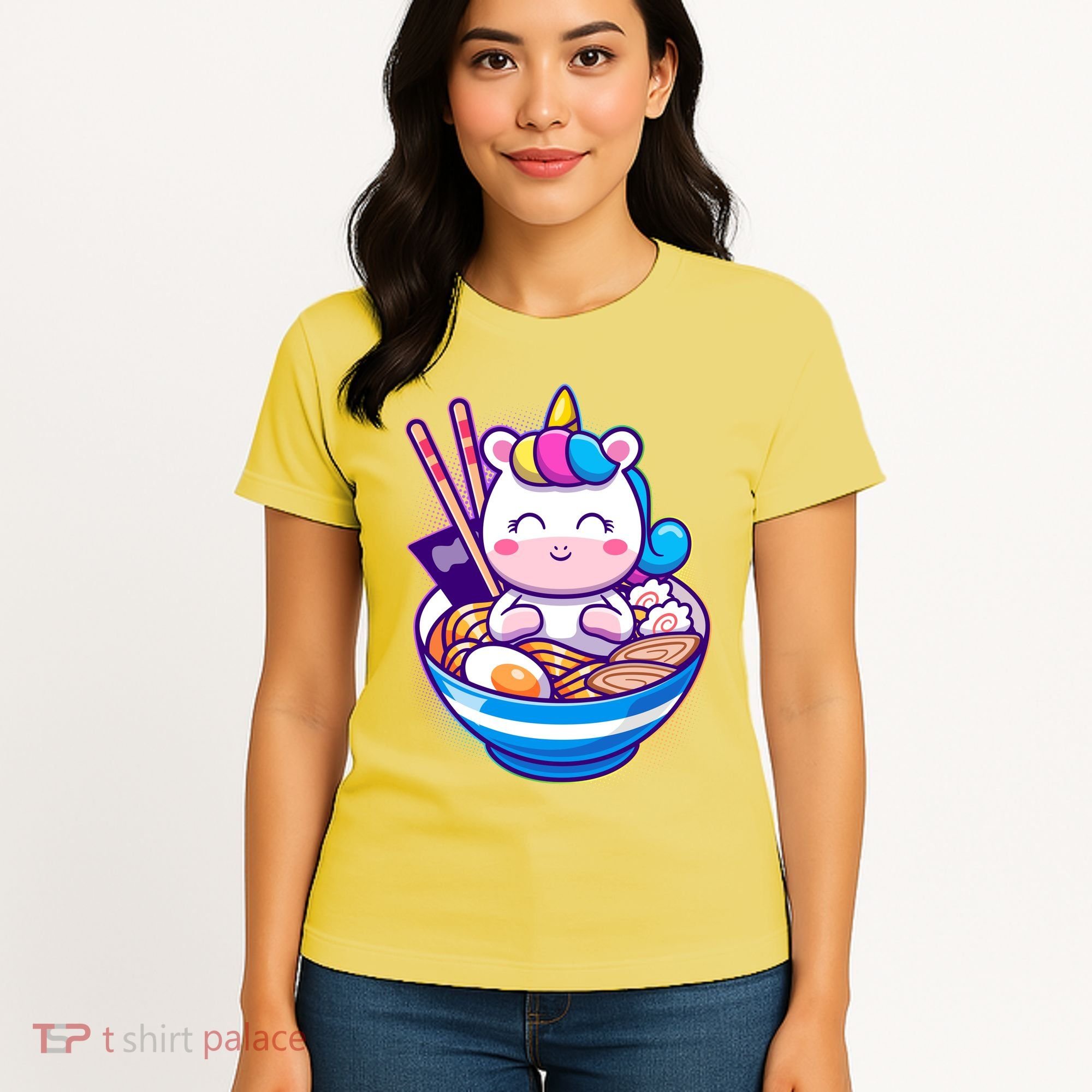 Cute Baby Unicorn Ramen Bowl Women's T-Shirt