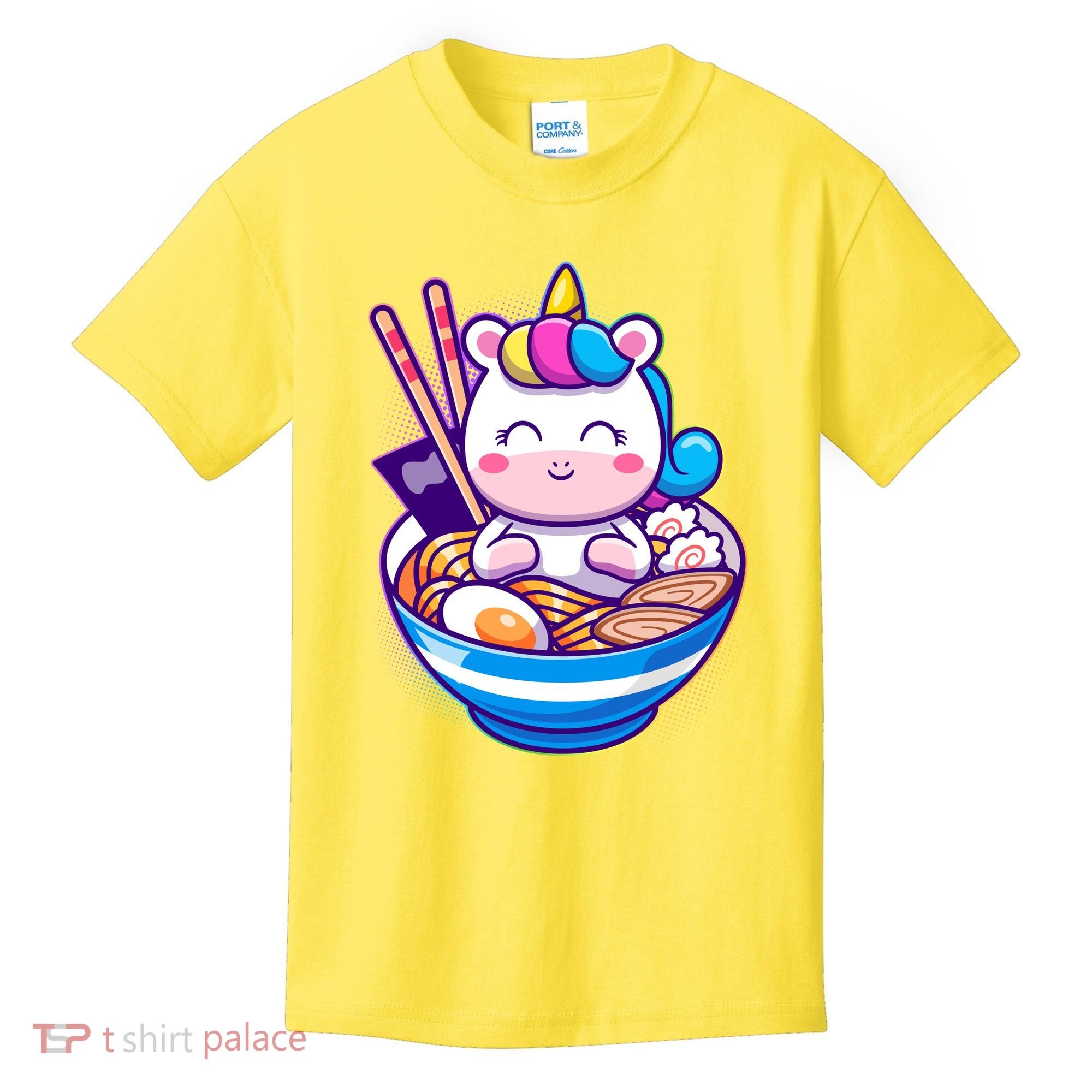 Cute Baby Unicorn Ramen Bowl Kids T-Shirt