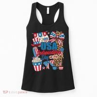 Coquette Bow USA 4th Of July American Flag Independence Day Women's Tank Top thumb 0