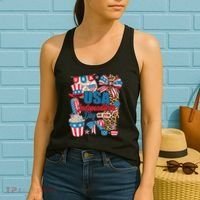 Coquette Bow USA 4th Of July American Flag Independence Day Women's Tank Top thumb 2