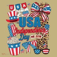 Coquette Bow USA 4th Of July American Flag Independence Day Sweatshirt thumb 2
