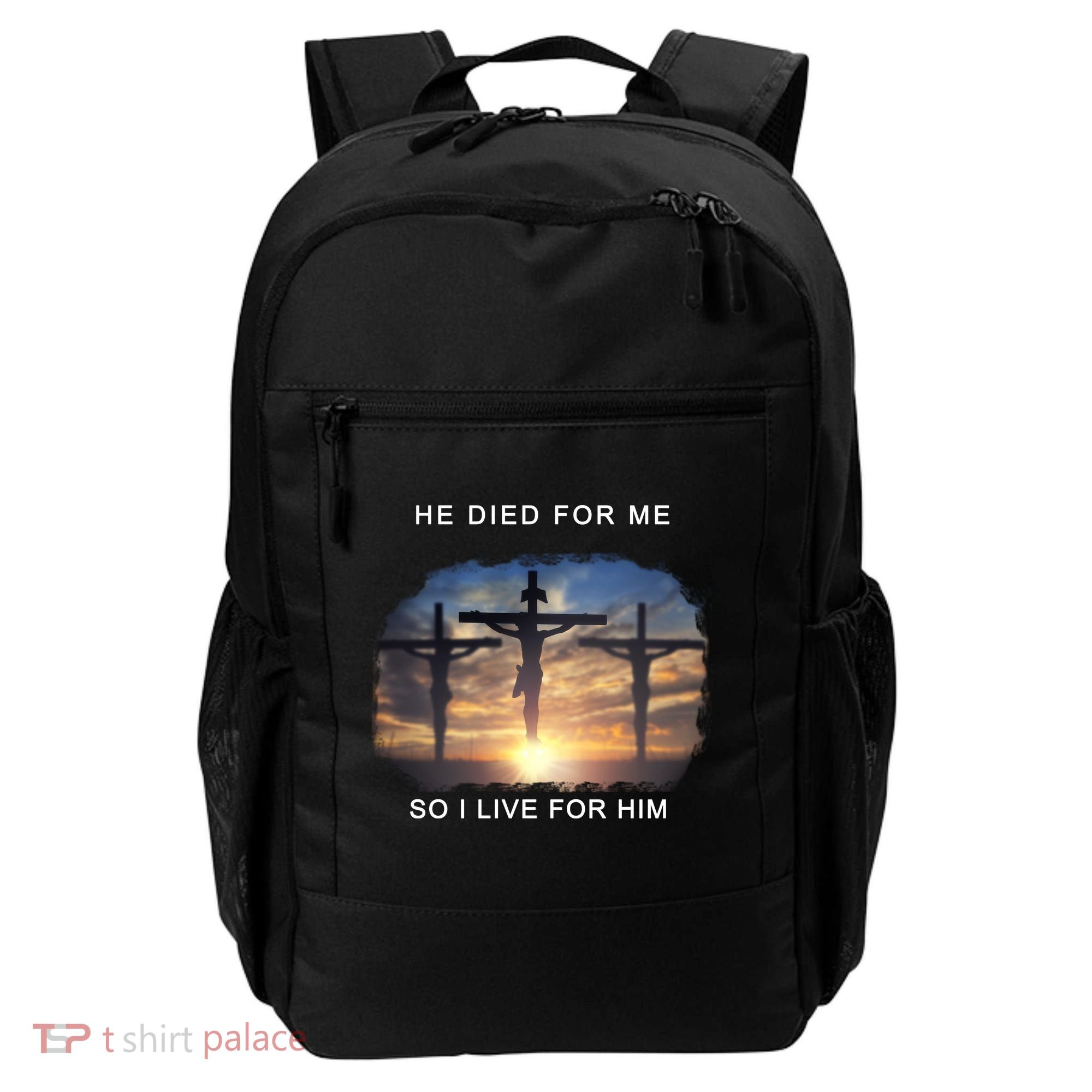 Christian Bible Verse Jesus Died For Me Backpack