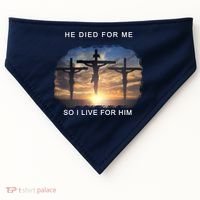 Christian Bible Verse Jesus Died For Me USA-Made Doggie Bandana thumb 0