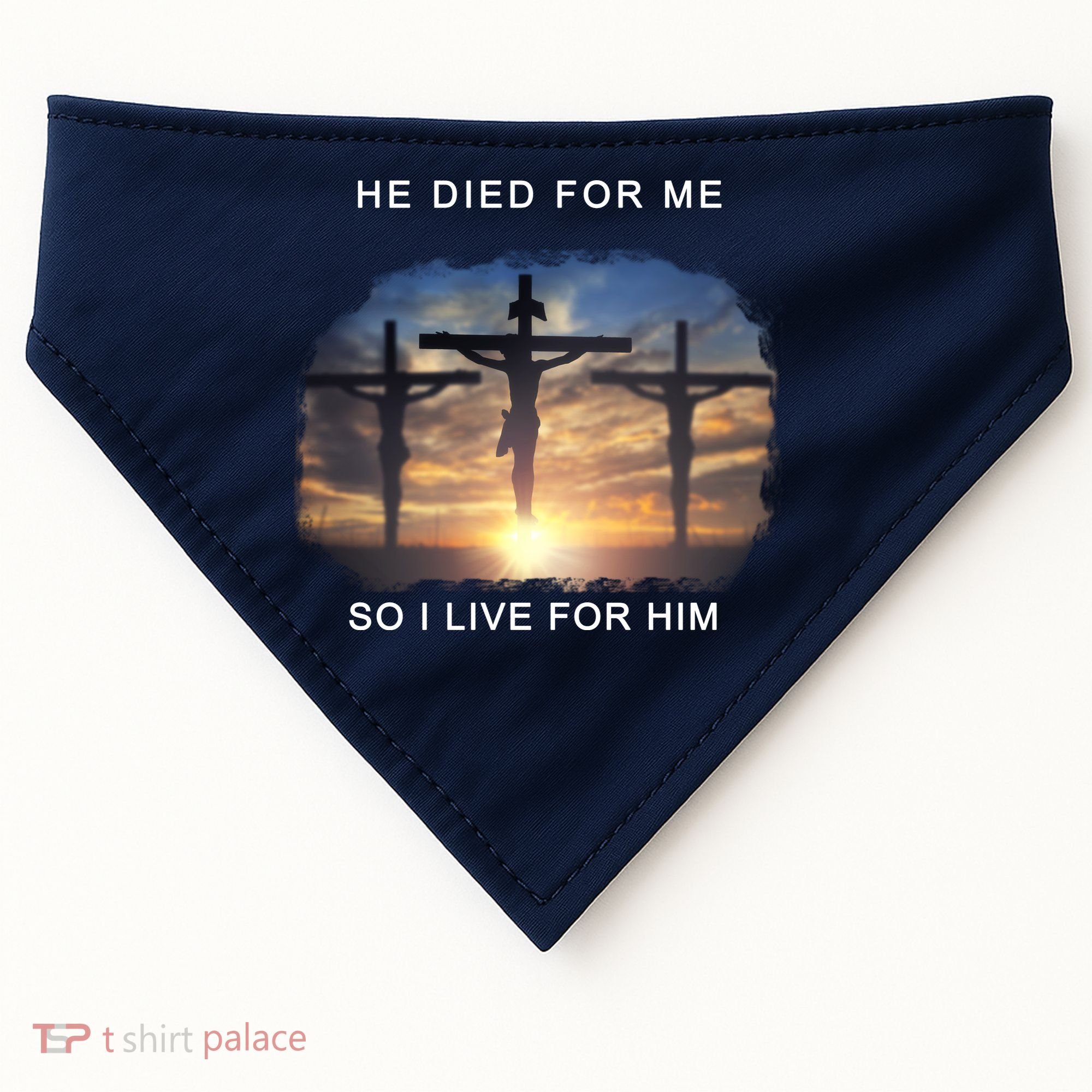 Christian Bible Verse Jesus Died For Me USA-Made Doggie Bandana