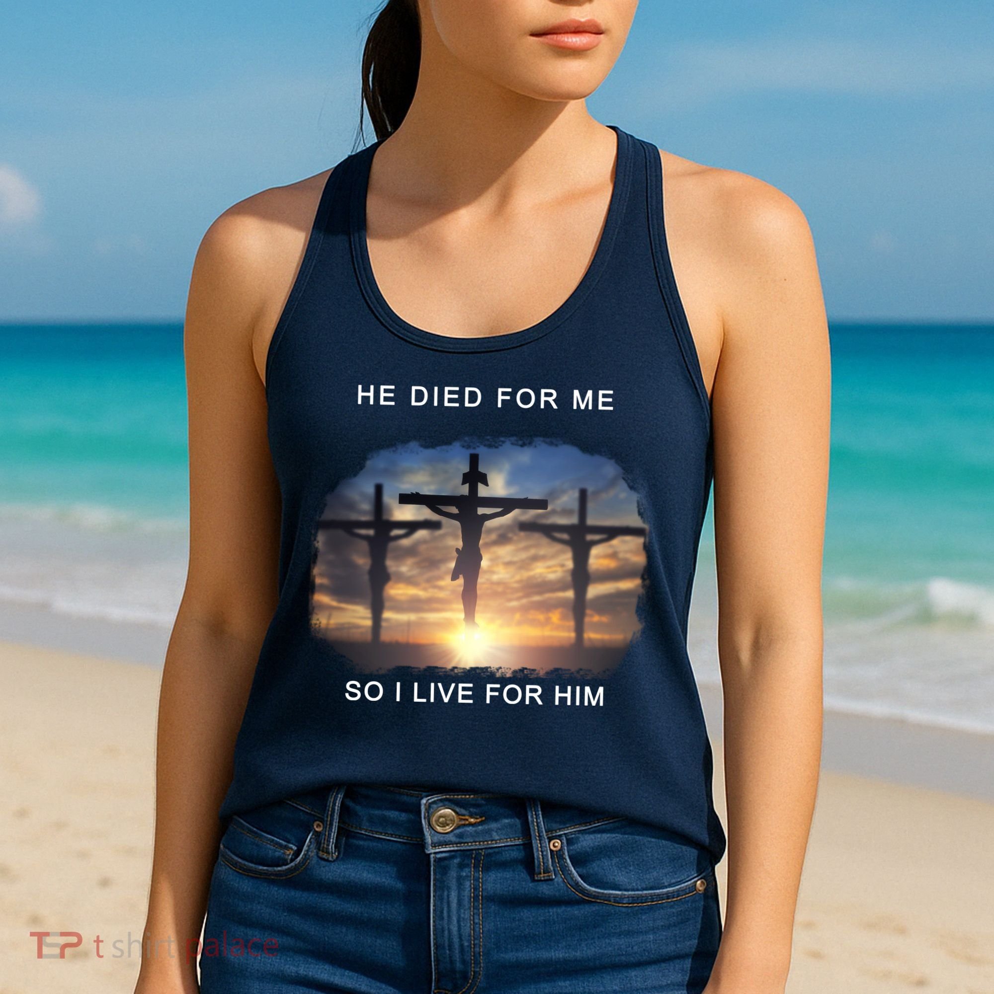 Christian Bible Verse Jesus Died For Me Women's Tank Top