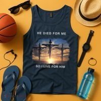 Christian Bible Verse Jesus Died For Me Tank Top thumb 4