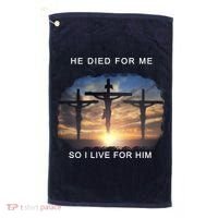 Christian Bible Verse Jesus Died For Me Golf Towel thumb 0