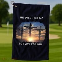 Christian Bible Verse Jesus Died For Me Golf Towel thumb 1
